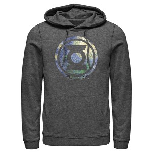 Men's Justice League Green Lantern Starry Night Logo Pull Over Hoodie - 1 of 3