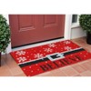 HomeRoots 24" X 36" Red And Black Coir Snowflake Outdoor Christmas Door Mat - 2 of 4