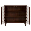 Gisela Two-Tone Shoe Cabinet with 2 Doors Oak/White - Baxton Studio: Modern Design, 3 Shelves, Vinyl Legs - 3 of 4