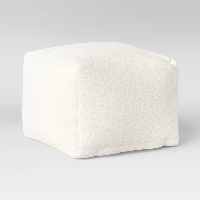 Pouf Cream Faux Shearling - Room Essentials&#8482;, 1 of 12