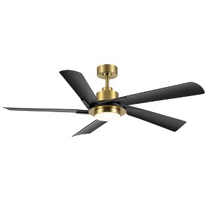 Airsurfer 60" Electroplated Ceiling Fan with LED Light & Remote, 5 ABS Blades, Quiet DC Motor for Indoor Living Room or Bedroom - 1 of 4