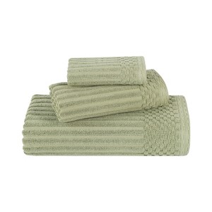 Modern Ribbed Cotton  Assorted Towel Set by Blue Nile Mills - 1 of 4