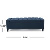51" Contemporary Storage Ottoman Bench with Tufted Upholstered Seat and Hidden Compartment for Living Room -3irtyhousy - 4 of 4
