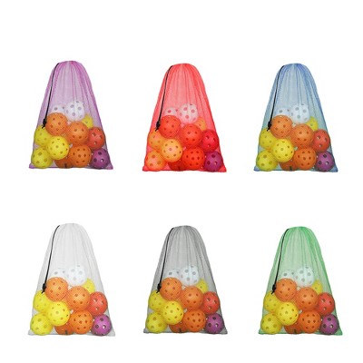 GSE 12x18" Mesh Drawstring Bag with Lock for Baseball, Softball, Tennis, Pickleball Ball, Golf Ball, Beach, Laundry