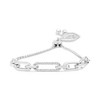 Haus of Brilliance Silver 1/10 Cttw Diamond Paperclip Link Adjustable Bolo Bracelet - 2 of 4