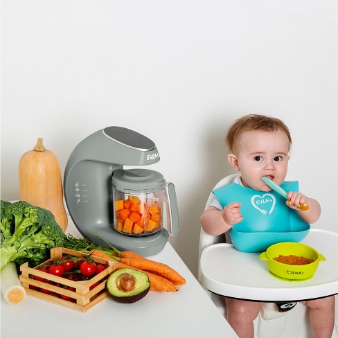 EVLA's Baby Food Maker, Food Processor with Reusable Food Pouches, Gray
