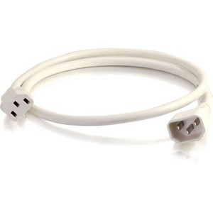 C2G 1ft 14AWG Power Cord (IEC320C14 to IEC320C13) - White - For PDU, Switch, Server - 250 V AC / 15 A - 1 of 2
