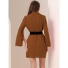 INSPIRE CHIC Women's Elegant Slit Sleeve Belted Double Breasted Work Office Blazer Dresses - 4 of 4