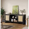 Farmhouse Rattan TV Cabinet, 70" Media Console,Boho Living Room Entertainment Center - 3 of 4