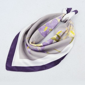 Anna-Kaci Satin Square Scarf with Elegant Floral Print for Neck Hair and Handbag Accessory - 27.5IN×27.5IN - 1 of 4