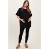 Pinkblush Black Oversized Crewneck Short Sleeve and Legging Maternity Set - 2 of 4