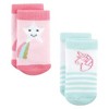 Hudson Baby Infant Girls Cotton Rich Newborn and Terry Socks, Unicorn 8-Pack - 3 of 4