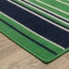 Captiv8e Designs Hilo Preppy Striped Green/Navy Indoor/Outdoor Rug - 3 of 4