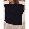 Soft Fabric Breathable Stretchy Turtleneck Knitted Sleeveless Crop Top Fall Winter Fashion - 2 of 2