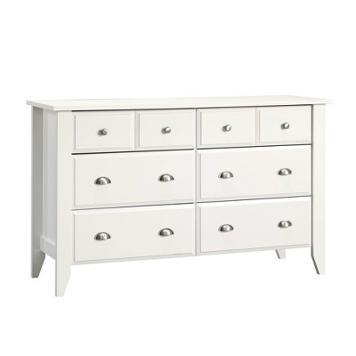 Shoal Creek Dresser Soft White - Sauder: 6-Drawer Storage, Metal Runners, MDF Construction