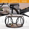 Bekrvio 31.5" 2 Tier Industrial Round Coffee Table, Modern Round Wood Coffee Table with Sturdy Circle Metal Frame for Living Room, Walnut - 4 of 4