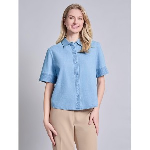 Jones New York Short Sleeve Button Front Top - 1 of 3
