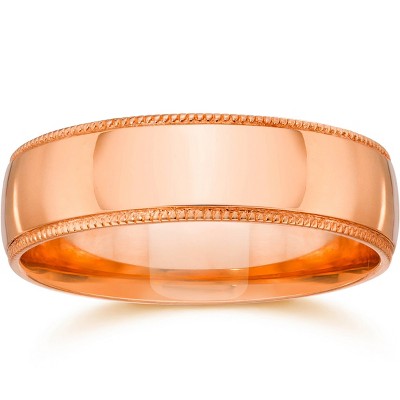 Pompeii3 5mm Milgrain 14K Rose Gold Polished Wedding Band