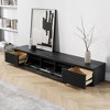 POVISON Minimalist Fluted TV Stand with Drawers, Solid Wood Media Console with Flip-down Door, Walnut Veneer, Fully-Assembled-TS1031B180 - 4 of 4