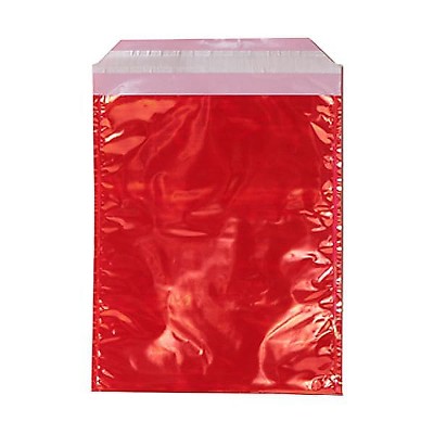 JAM Paper 5.25x8 Open End Foil Envelopes w/Self-Adhesive Closure Red Iridescent 1323289