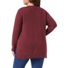 Women's Plus Size V Neck Long Sleeve Slit Hem Casual Pullover Fall Winter Knit Sweater - Agnes Orinda - 4 of 4