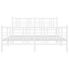 vidaXL White Metal Double Bed Frame with Headboard/Footboard - Robust Steel Slats, Center Legs, Storage Space - 59.1"x78.7" - 3 of 4