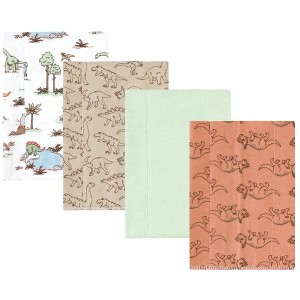 Luvable Friends Hudson Baby Flannel Burp Cloths 4pk Set - 1 of 2