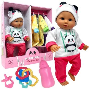 The New York Doll Collection Soft Body Baby Doll With Accessories & 4 Sets Of Animal Outfits - 1 of 4