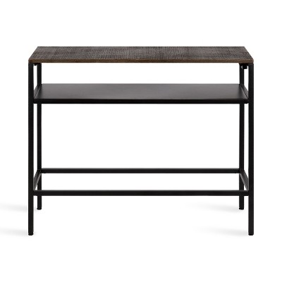 Rustic Brown Mango Wood and Metal Console Table with Storage