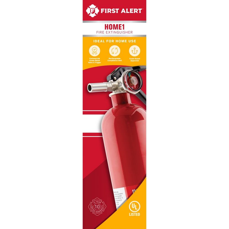 First Alert HOME1 Multipurpose ABC Rechargeable Fire Extinguisher, 1 of 6