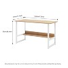 CAVINAS Home Office Desk Modern L-Shaped Writing Desk with Grid Panel, 4 Storage Drawers, Bookshelf for Office - 4 of 4