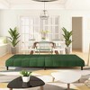 vidaXL Sofa Bed Dark Green Velvet (100% polyester), wood, plastic Compact - 2 of 4