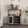 WATARRAN Coffee Bar Cabinet with Wine Rack and Glass Holder, Kitchen Sideboard Buffet Cabinet with Wine Rack Storage - 2 of 4