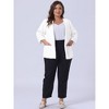 Agnes Orinda Women's Plus Size Fashion Formal with 3/4 Pleated Sleeves and Shawl Collar Blazers - 3 of 4