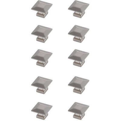 Elegant Lighting Cecil 1.3Inch Brushed Nickel Square Knob Multipack (Set of 10)