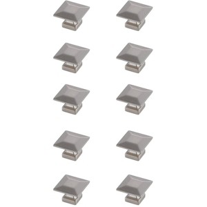 Elegant Lighting Cecil 1.3Inch Brushed Nickel Square Knob Multipack (Set of 10) - 1 of 4