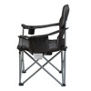 Okak Heavy Duty Camping Chair with Quad Lumbar Back and Padded Arm, Folding Chair with Side Pockets and Cup Holder for Beach, Lawn, Picnic, Black+Gray - 2 of 4