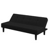 Lorrance 3 Seat Convertible Futon Sofa Bed Black - Serta: Modern Twin Sleeper, Armless Design, High-Density Foam - 2 of 4