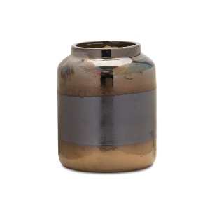 Decorative Terra Cotta Vase – Two Tone Clay Design – 8.5"H Modern Style By Melrose - 1 of 3