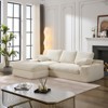 FURNIinspire Modular Sectional Living Room Sofa Set, Modern Minimalist Style Upholstered Sleeper Sofa for Bedroom, L-Shape, White, 29.1"*27.6"*16.5" - 3 of 4