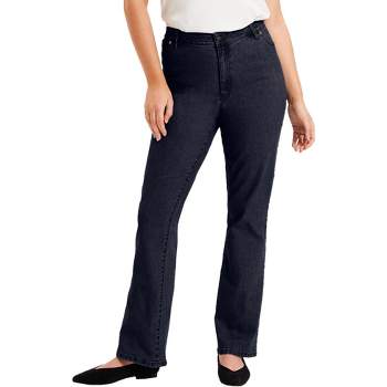 June + Vie by Roaman's Women’s Plus Size June Fit Bootcut Jeans, 28 W - Dark Wash