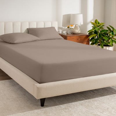 260 Thread Count Organic Cotton Percale Fitted Sheet by Bare Home