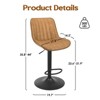Vatros Modern Adjustable Swivel Bar Stools, Tufted Upholstered Barstools, Set of 2 - 3 of 4
