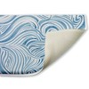 Stupell Industries Blue Sea Scrolls Pattern Printed Plush Bath Mat And Bath Rug, Design By Emma Peal, 18"X30" - 2 of 4