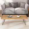 NicBex Modern 43.3" Rectangle Coffee Table with Patterns and Metal Hairpin Legs for Living Room - 4 of 4
