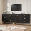 6 Drawer Dresser, Modern Wooden Dresser with Gold Handles and Storage Space, Chest Dresser with Deep Drawers for Bedroom, Living Room - 3 of 4