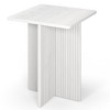 Stead Square Fluted Accent Side Table, Pedestal Drink Table, Modern Home, Bedroom, and Living Room Furniture (White) - 4 of 4