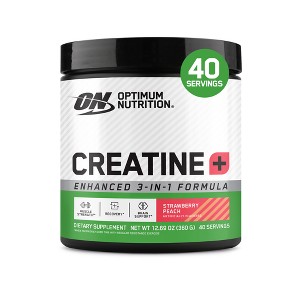 Optimum Nutrition Creatine+ Dietary Supplement Powder - Strawberry Peach - 360gms - 1 of 4