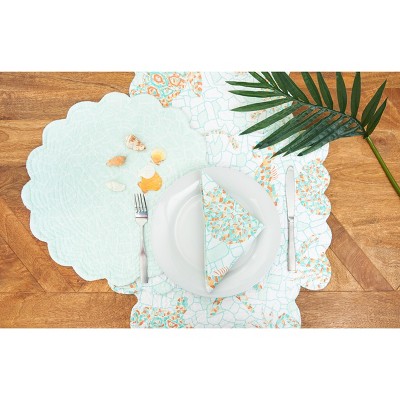 Grand Turks Quilted Cotton Coastal Reversible Placemats Set of 6