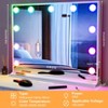 ARTLOGE 32x24in LED Vanity Mirror with Lights Bluetooth Tabletop Wall Mount Metal White with 11 Bulbs, Bluetooth, 3 Colors and RGB, USB Charging Port - 2 of 4